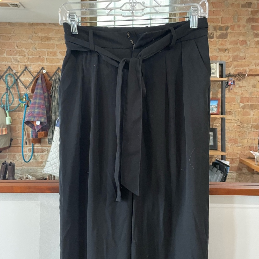 H&M Black Midi Tie Front Jumpsuit